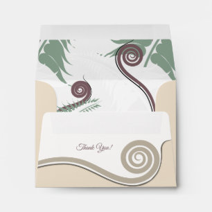 Enveloppe Elegant Fern Leaf Koru Swirl Curl RSVP