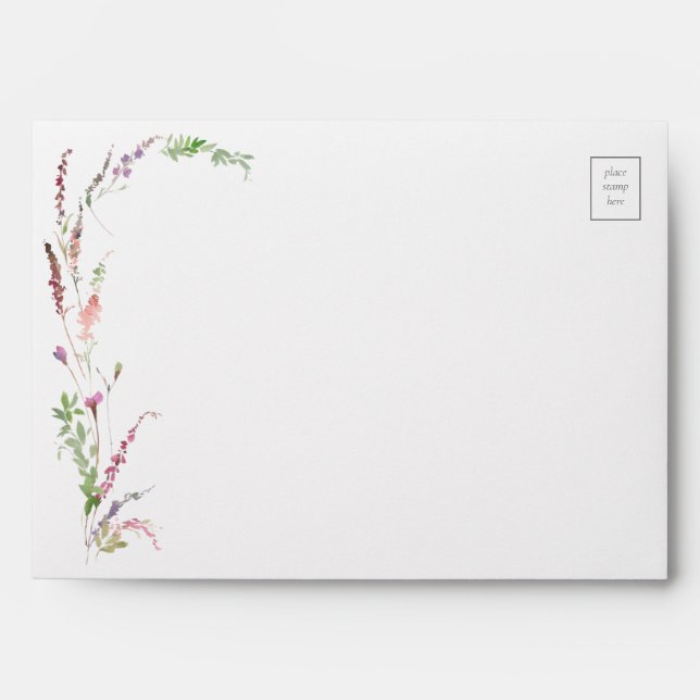 Enveloppe Élégant Fleur sauvage  Floral Mariage (Devant)