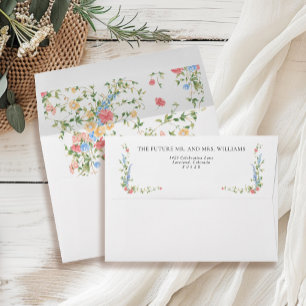 Enveloppe Élégant Fleur sauvage Floral Mariage Adresse de re