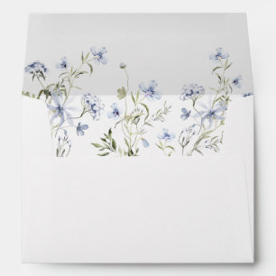 Enveloppe Elégant Floral Dusty Blue Greenery Mariage