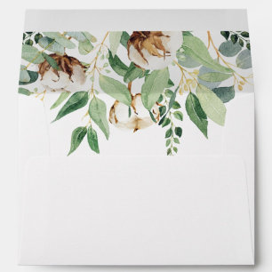 Enveloppe Elégant Floral Eucalyptus Green Adresse de retour