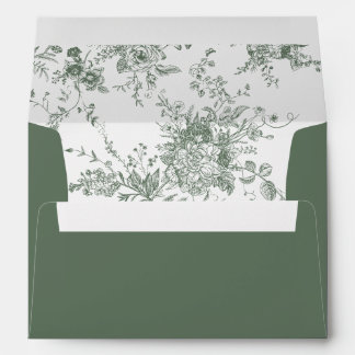Enveloppe Élégant Floral Vintage Botanique Sage Mariage