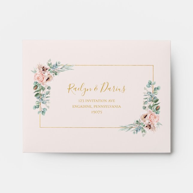 Enveloppe Élégant flou | Pastel Auto-Adressé RSVP (Devant)