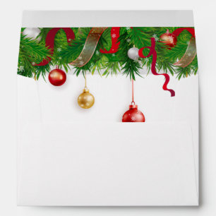 Enveloppe Elégant garde-robe de Noël avec ornements
