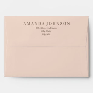 Enveloppe Elegant Girly Blush Pink Adresse de retour