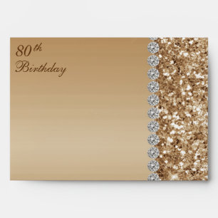 Enveloppe Elegant Gold 80th Birthday Return Adresse