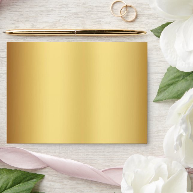 Enveloppe Elegant Gold Black Script Mariage Adresse de retou (Wedding)