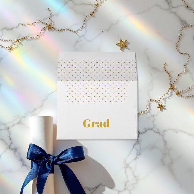 Enveloppe Elégant Gold et White Graduation (Elegant Gold and White Graduation Envelope)