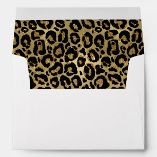 Enveloppe Elegant Gold Glam Leopard Adresse de retour