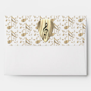 Enveloppe Elégant Golden Treble Clef Music Art