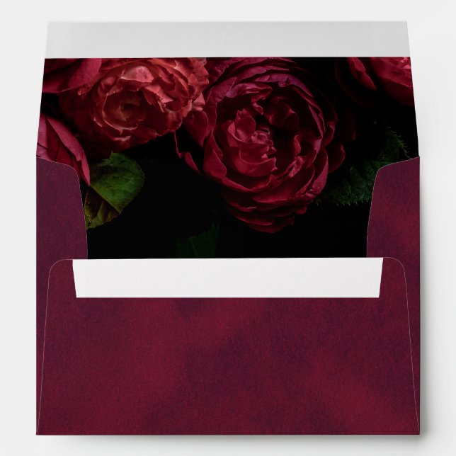 Enveloppe Élégant gothique foncé Nom floral Adresse Mariage (Dos (Bas))