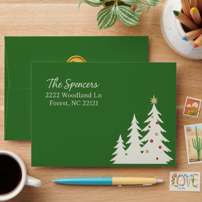 Enveloppe Elegant Green Christmas (Desk)