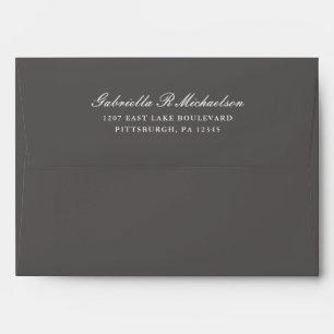 Enveloppe Elegant Grey Mariage d'adresse de retour