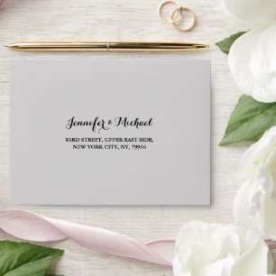 Enveloppe Elegant Grey Wedding Party RSVP Adresse de retour