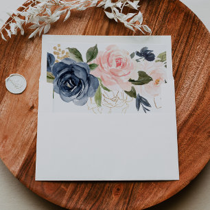 Enveloppe Elégant hiver Floral auto-adressé RSVP