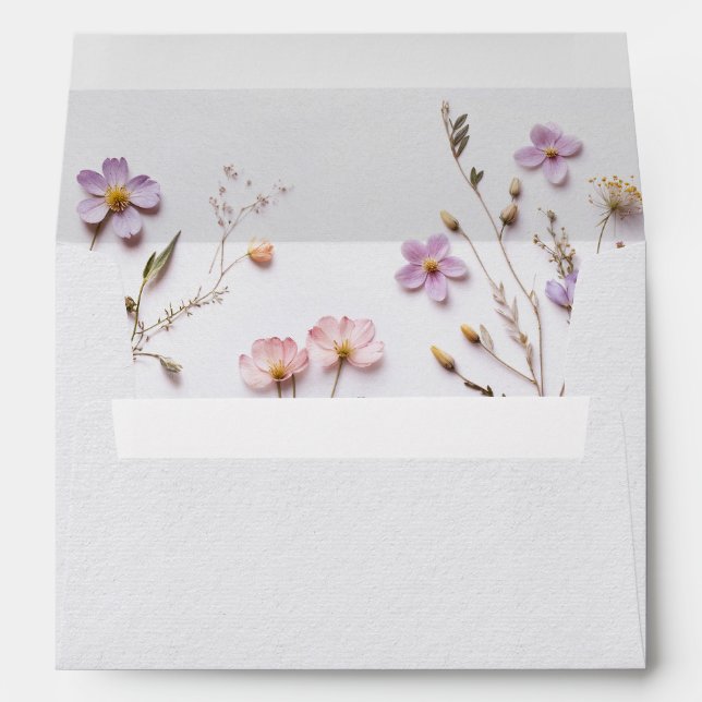 Enveloppe Élégant imprimé Pastel Boho Mariage de fleurs (Dos (Bas))