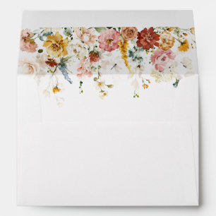 Enveloppe Elégant Jardin Fleurs Aquarelle Floral Mariage