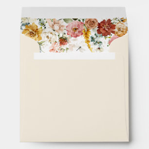 Enveloppe Elégant Jardin Fleurs Fête des mariées aquarelle