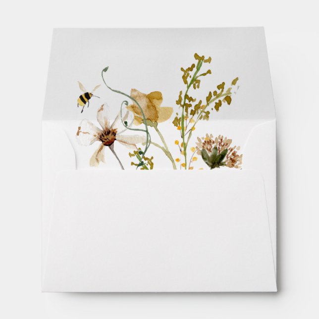 Enveloppe Elégant Jardin Secret Delicate Mariage Floral (Dos (Bas))