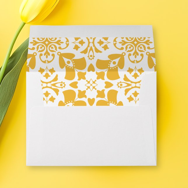 Enveloppe Elégant Jaune Moderne Brunch Pâques Adresse de ret (Elegant Yellow Modern Easter Brunch Return Address Envelope)