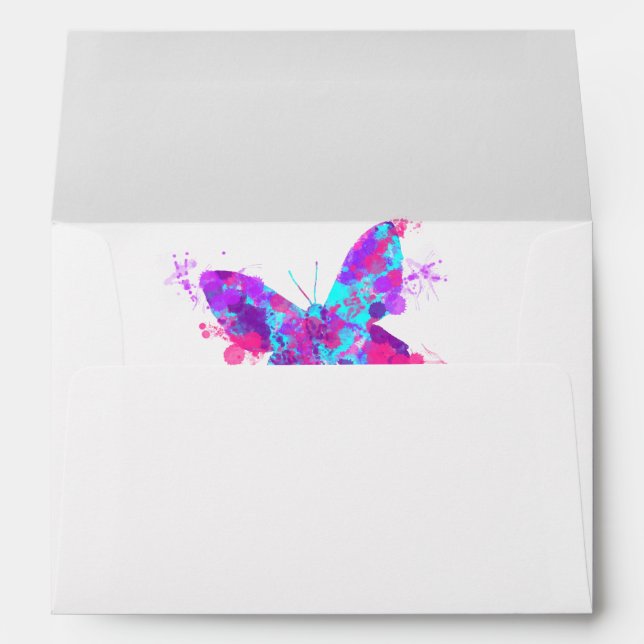 Enveloppe Elégant joli papillon Design artistique (Dos (Bas))