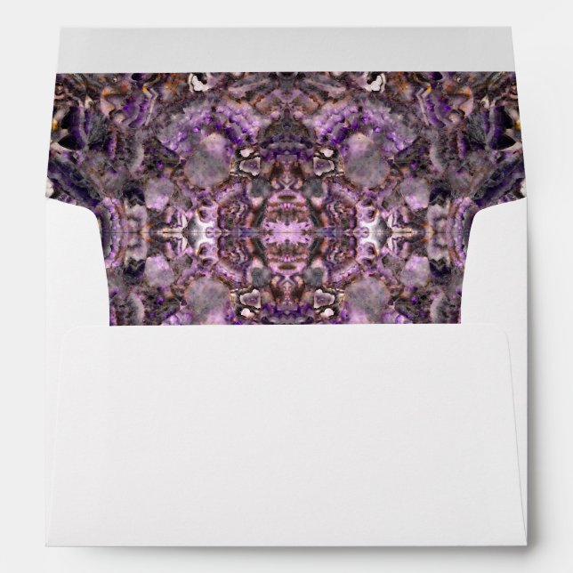 Enveloppe Elégant lavande violette abstraite marbre lilas (Dos (Bas))
