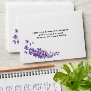 Enveloppe Élégant Lilac Fleurs Lavender Twig Mariage