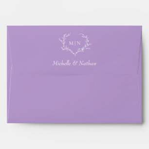Enveloppe Élégant Lilac violet Mariage de monogramme