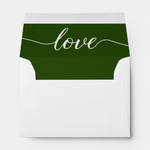 Enveloppe Elegant Love Script Retourner adresse Mariage vert