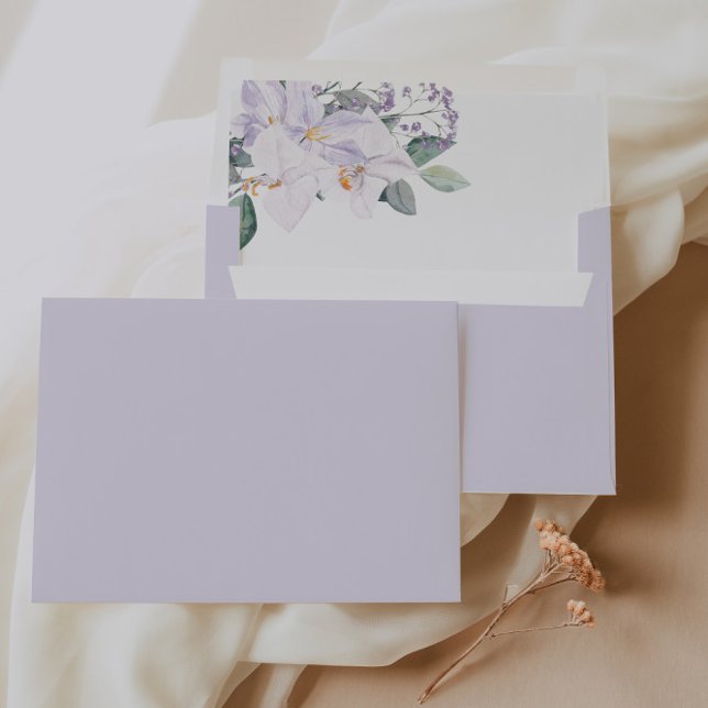 Enveloppe Élégant Lumière Froid Violet 5x7 A7 Mariage (Elegant Light Cold Violet 5x7 A7 Wedding Envelope)