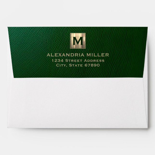 Enveloppe Elegant Luxury Gold Monogram Adresse de retour (Dos (Haut rabat))