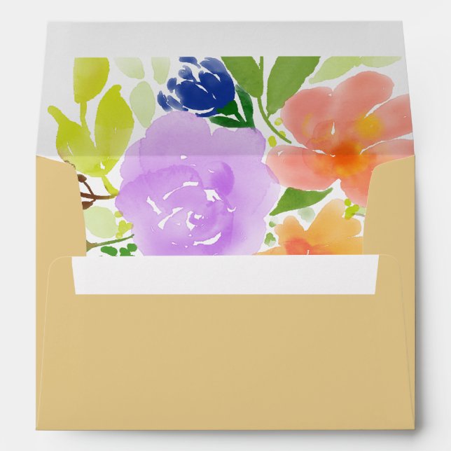 Enveloppe Elégant Magnolia blanc & Mariage jaune moutarde (Dos (Bas))