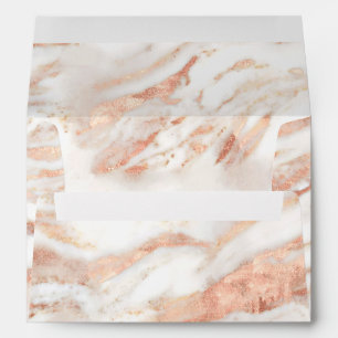 Enveloppe Elégant marbre Rose Gold Foil