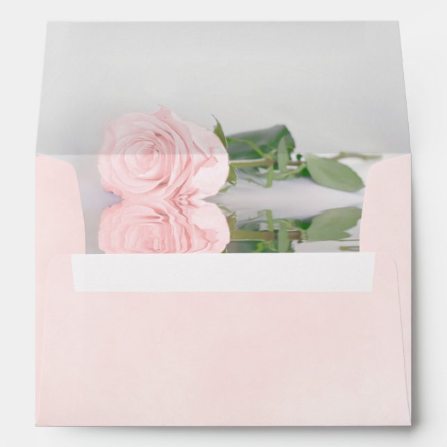 Enveloppe Élégant marbré rose vif avec Mariage Rose (Dos (Bas))