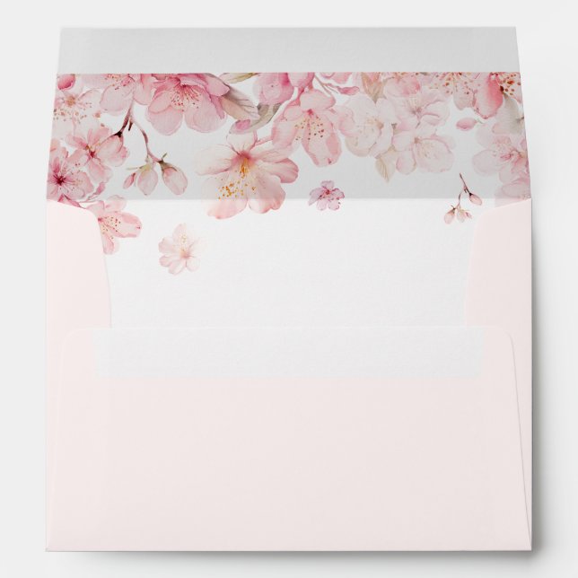 Enveloppe Élégant mariage à broussailles de cerisier (Dos (Bas))
