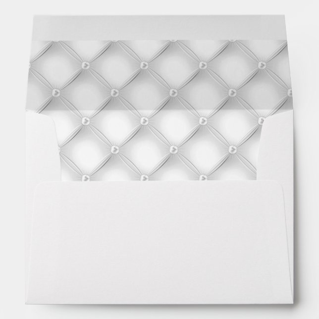 Enveloppe Elégant Mariage à la perle blanche (Dos (Bas))