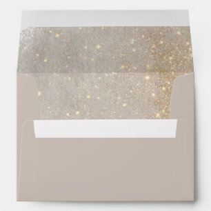 Enveloppe Élégant Mariage à revêtement étincelant or