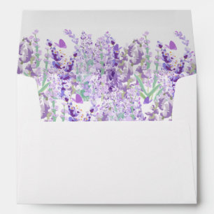 Enveloppe Élégant mariage aquarelle de lavande verdure
