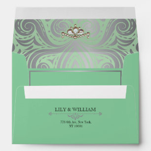 Enveloppe Élégant Mariage Artdeco Diamond Argent