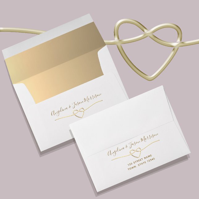Enveloppe Élégant Mariage blanc et or (Créateur téléchargé)