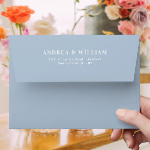 Enveloppe Elégant Mariage bleu Dusty