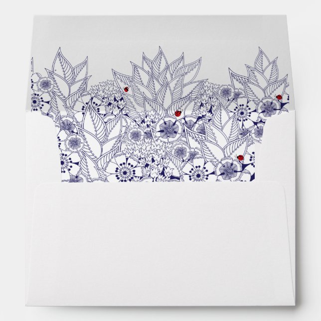 Enveloppe Elégant mariage bleu RSVP personnalisé (Dos (Bas))