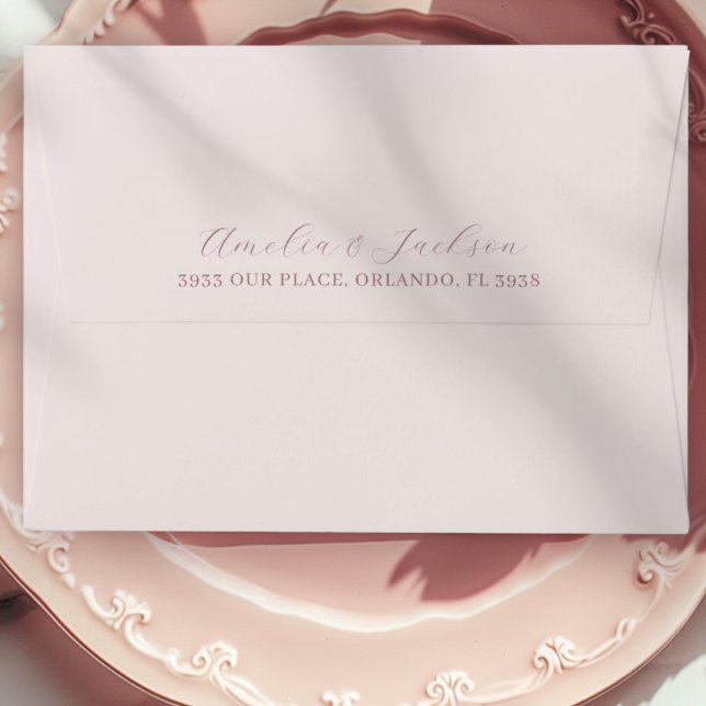 Enveloppe Elégant mariage blush pâle RSVP (Créateur téléchargé)