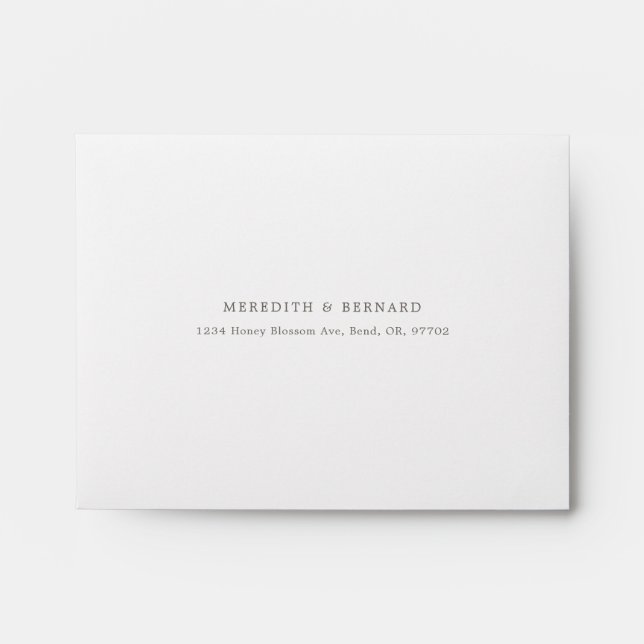 Enveloppe Élégant Mariage botanique auto-adressé RSVP (Devant)