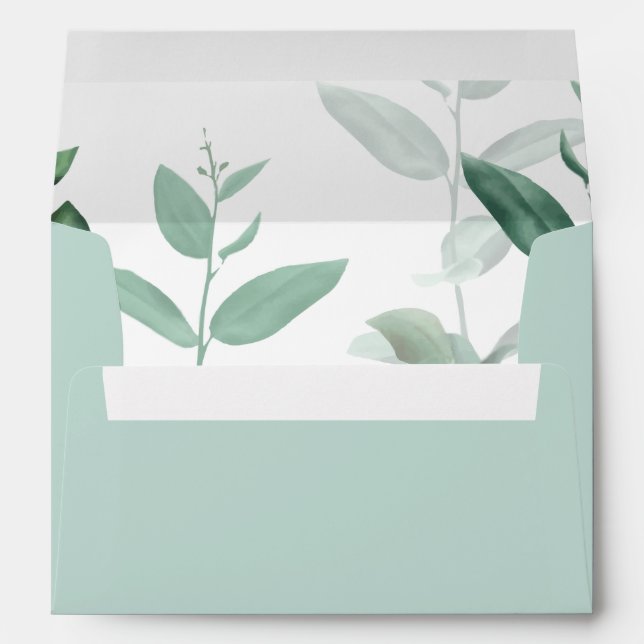 Enveloppe Elégant mariage botanique moderne Eucalyptus (Dos (Bas))