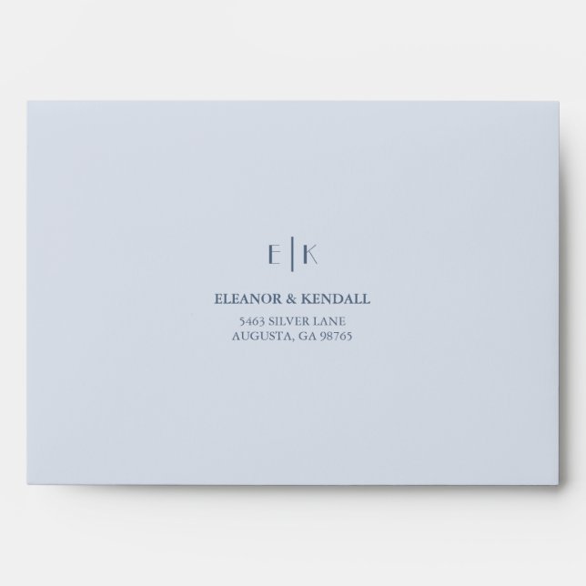 Enveloppe Élégant Mariage d'adresse de retour Monogramme (Devant)