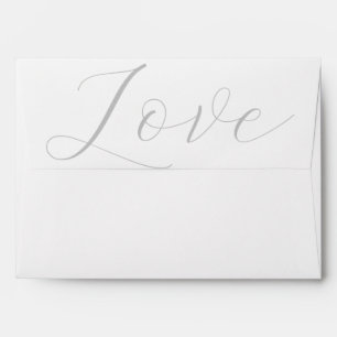 Enveloppe Élégant Mariage d'amour gris