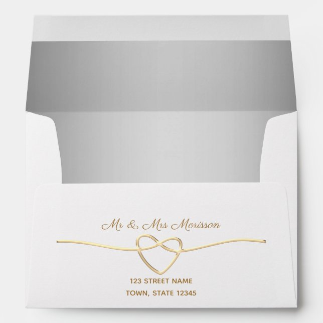 Enveloppe Élégant Mariage d'argent (Dos (Bas))