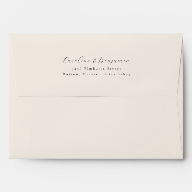Enveloppe Élégant Mariage de calligraphie ivoirienne Adresse (Dos (Haut rabat))