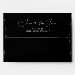 Enveloppe Élégant Mariage de calligraphie noir Delicate